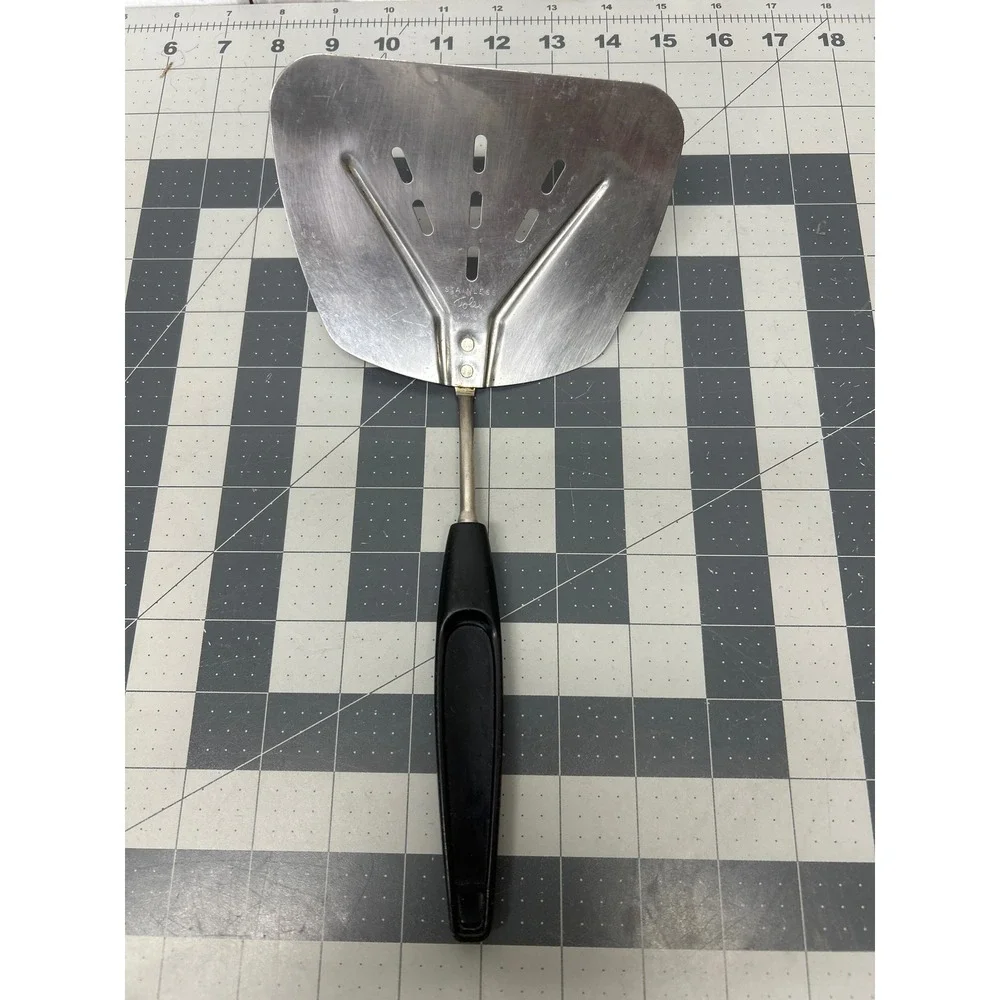 Vintage Foley Spatula Turner Stainless Steel Flexible Wide‎ Slotted Black Handle